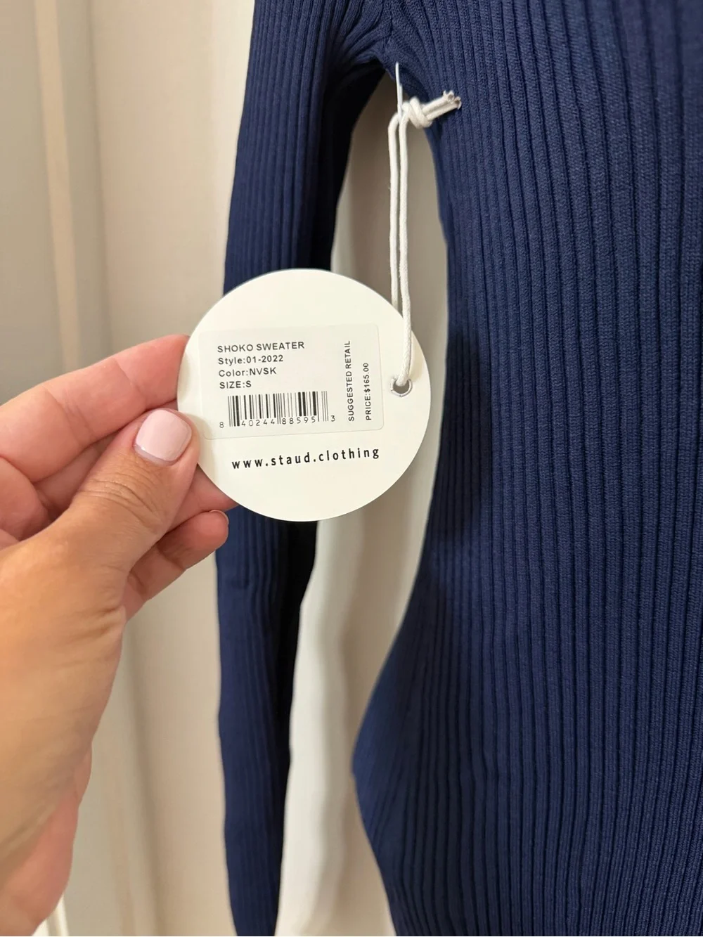 STAUD Shoko Sweater Dress in Navy Sky - Picture 4 of 6